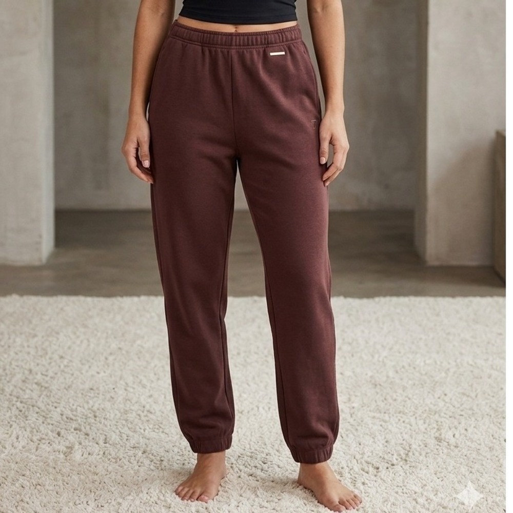 Gymshark Whitney Simmons Loose Joggers Mahogany Brown High Rise Sweatpants Large